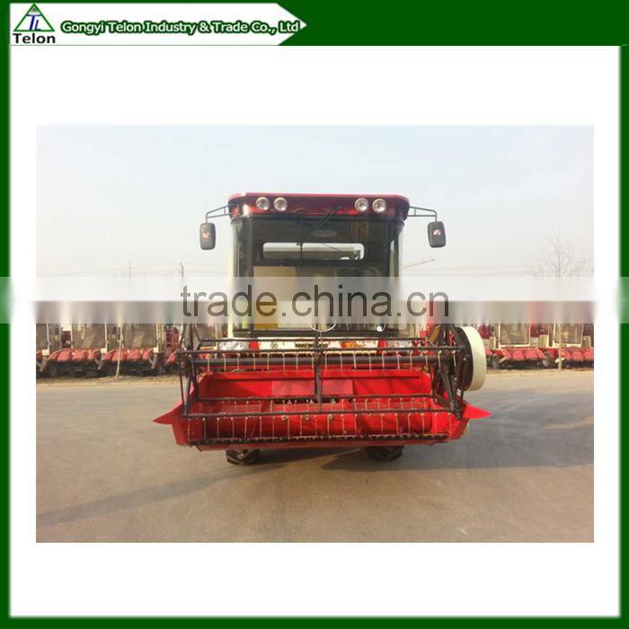Rubber-tyred small wheat combine harvester machine