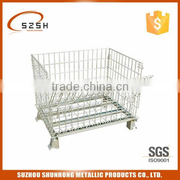 warehouse folding galvanized welded wire storage cage