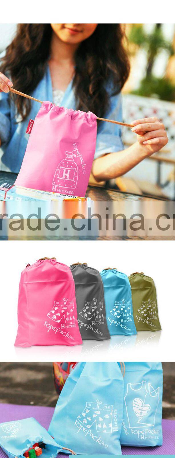 travel portable drawstring storage bag set of 3-grey