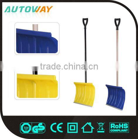 blue long handle,double handle snow shovel