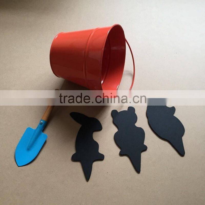 Wooden animal shapes of plant labels