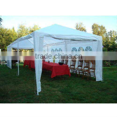 3*9m PE gazebo with two sidewalls and doors