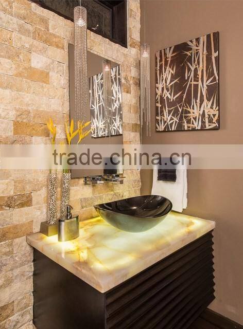 CUSTOM DESIGN ONYX BATHROOM COUNTERTOPS