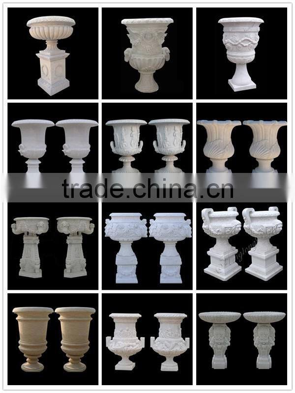 White Marble Angel Design Garden Decorative Flower Pot