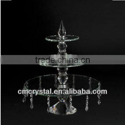 16" tall crystal glass 3 tiers dessert tray