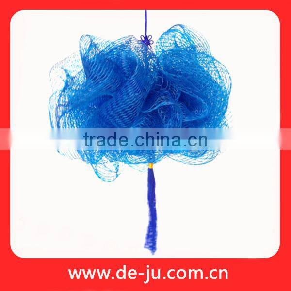 Eco Tools Exfoliating Mesh Blue Fringe Tassel EcoPouf Bath Sponge