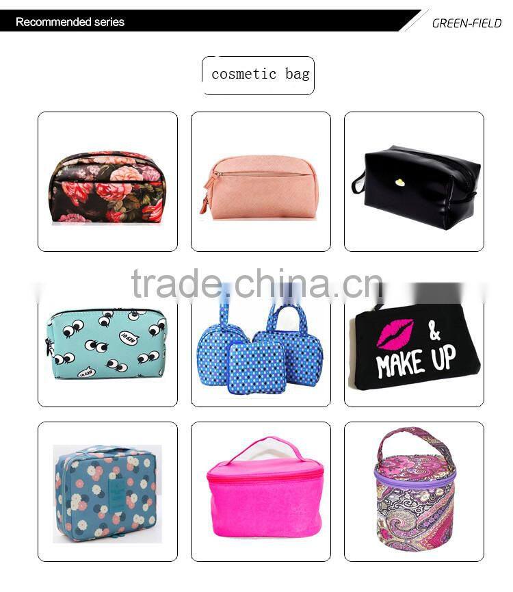 wholesale hanging PU luxury cosmetic small makeup bag customized