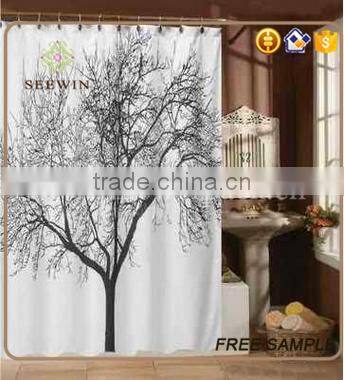 waterproof polyester shower curtain hook with brass buckle