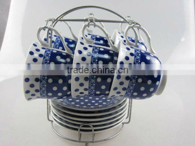 Stock set of coffee cup with saucer