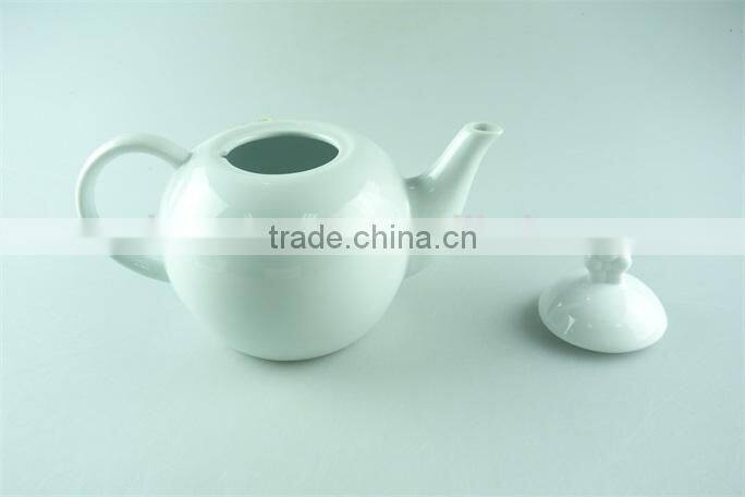cheap ceramic plain white tea pot with lid