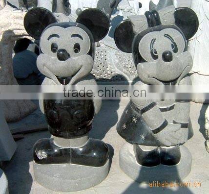 Hand carving granite modern garden animal Mickey Mouse sculpture