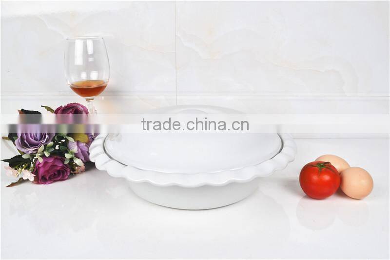 12" white porcelain comal