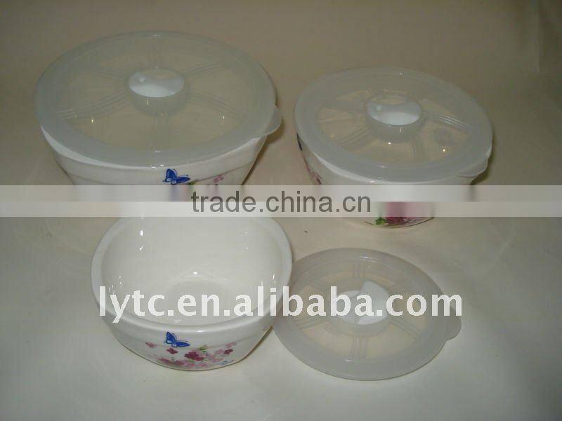 porcelain food storage fresh seal bowl set