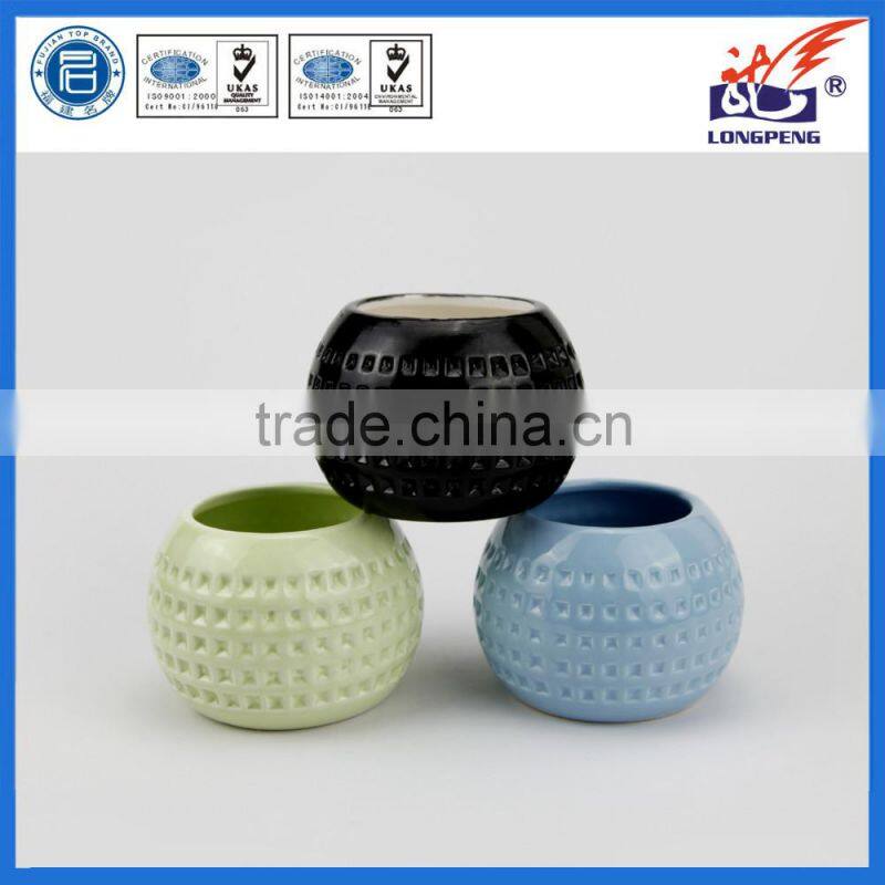 Eco-Friendly Knitted Decorative Ball Ceramic Candle Holders