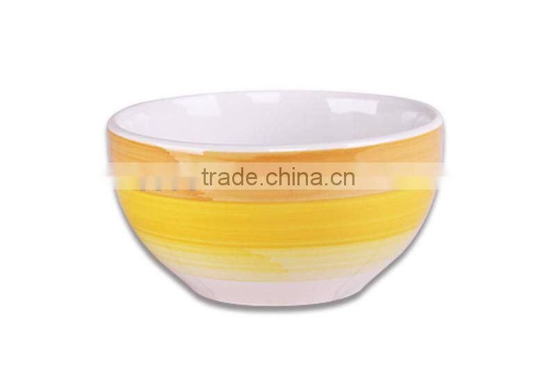 Factory price with high quality green decal hand painting stoneware bowl ceramic hot selling