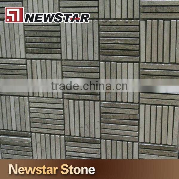 Grey wooden marble mosaic wall
