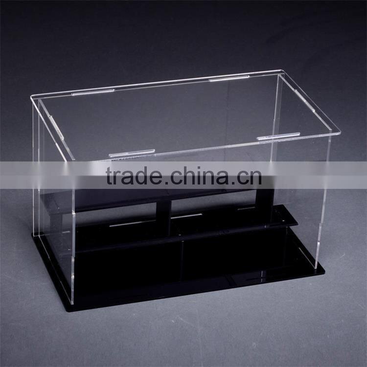 Cheap sample supply acrylic display case with black base