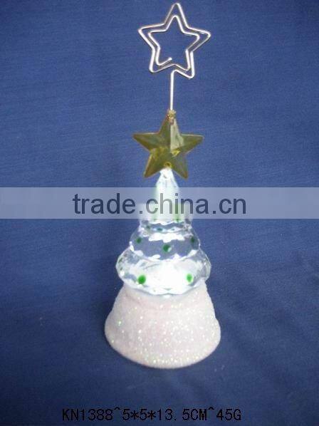 led acrylic plastic mini tree snowman business card holder