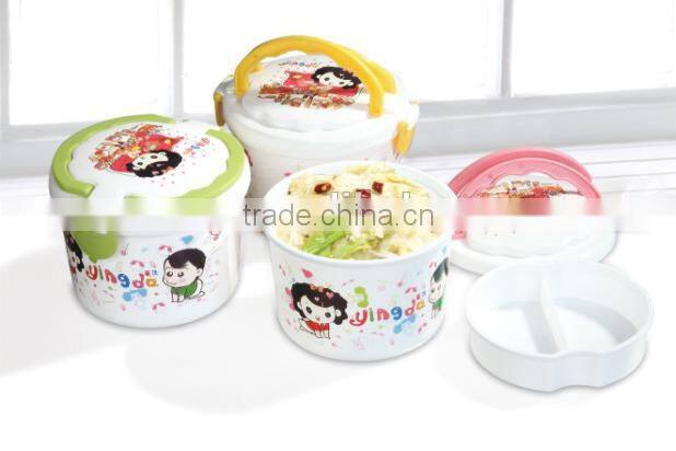 Plastic round dual portable lunch boxes/Insulation boxes