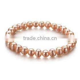 orange A 6-7mm freshwater pearls bracelet jewelry