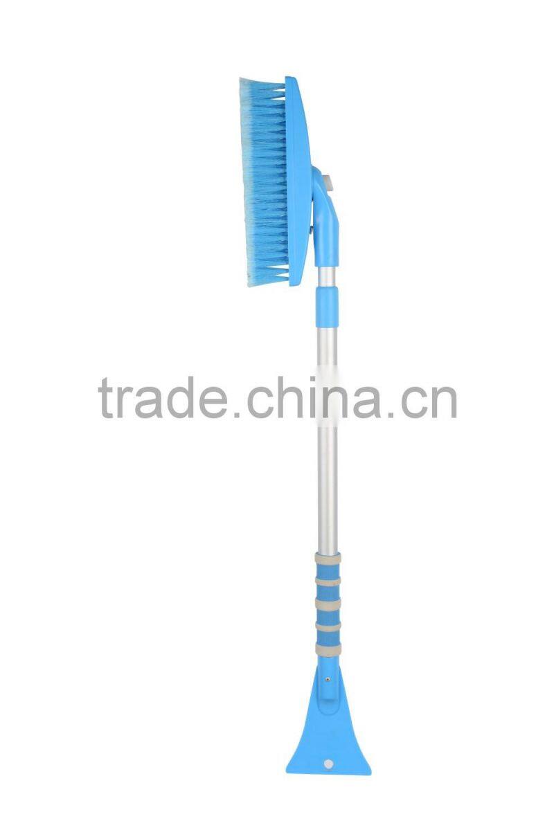 snow brush with ice scraper Two section telescopic aluminum handle