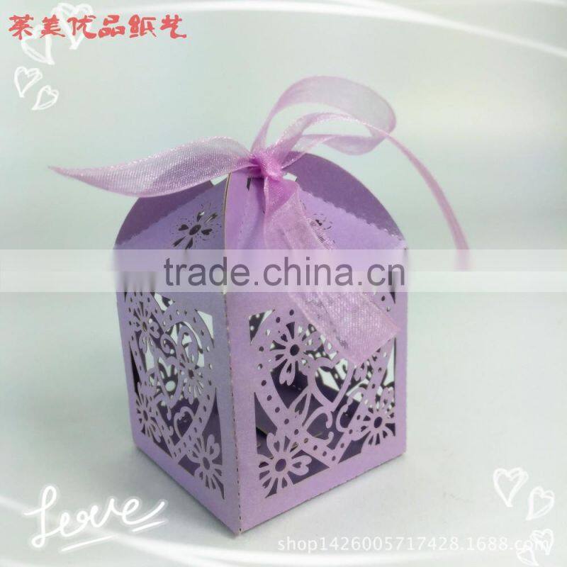 Customized foldable sweet wedding candy box romantic paper wedding box