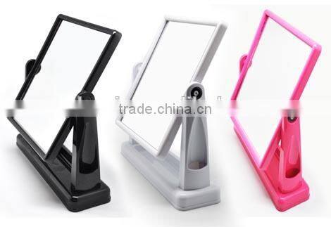 Stand Makeup mirror with makeup brush holder