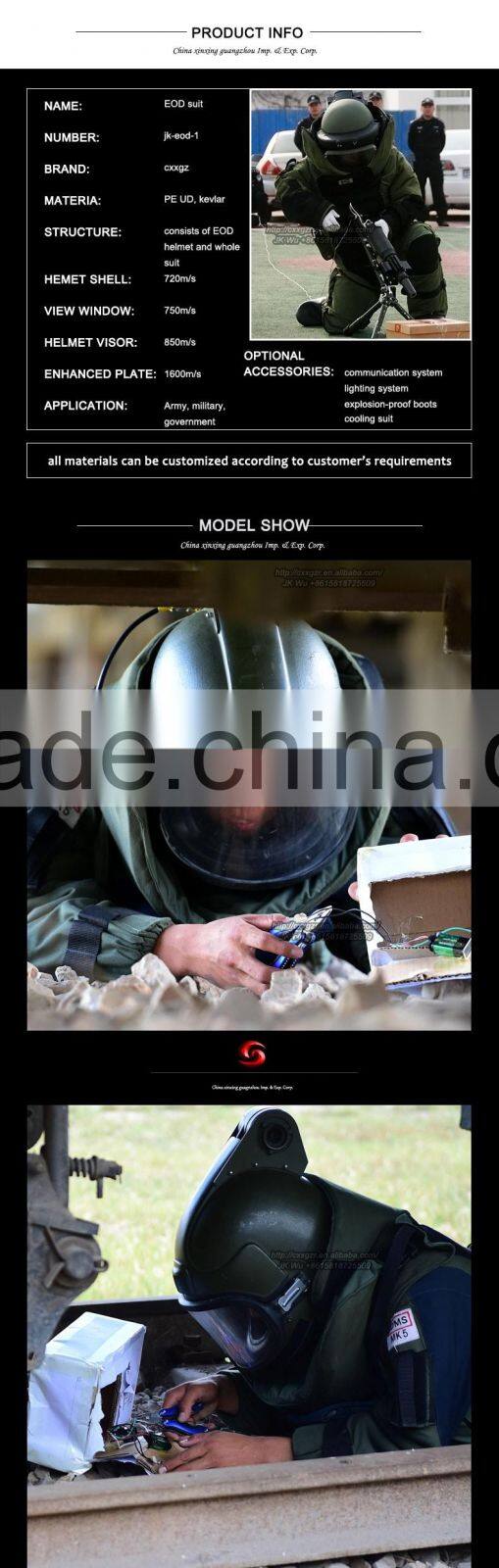 EOD suit bomb disposal suit eod suit anti-terrorism equipment with fence