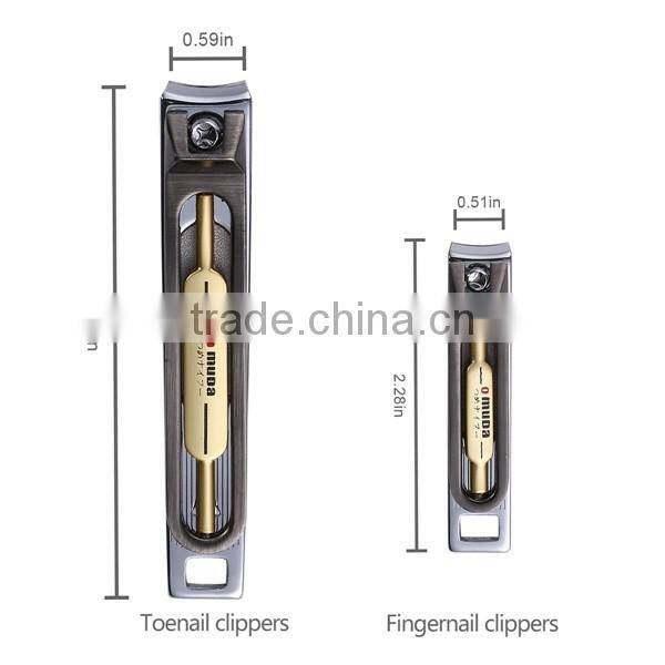 2 packs Nail Clippers Set, Topcom Stainless Steel Fingernails Clippers & Toenails Clippers