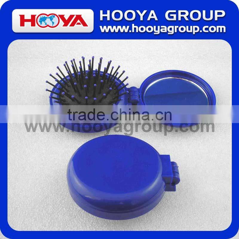 Round Comb With Folding Pocket Mirror