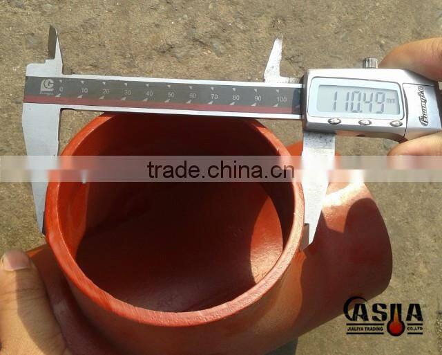 Red epoxy coated grey cast iron pipe fittings