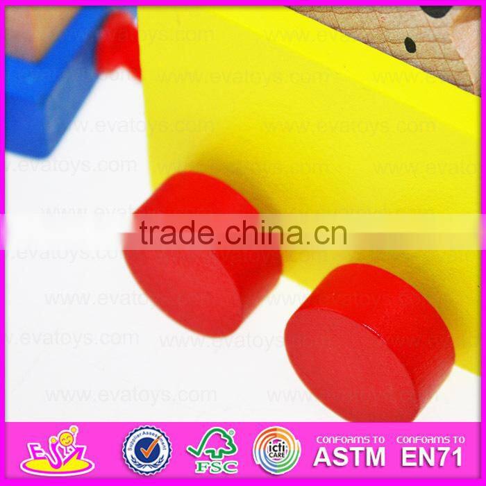 2015 Educational Kids wooden pull line toy,Funny play children wooden pull line toy,Hot sale Baby Pull Line Train Toys W05B088