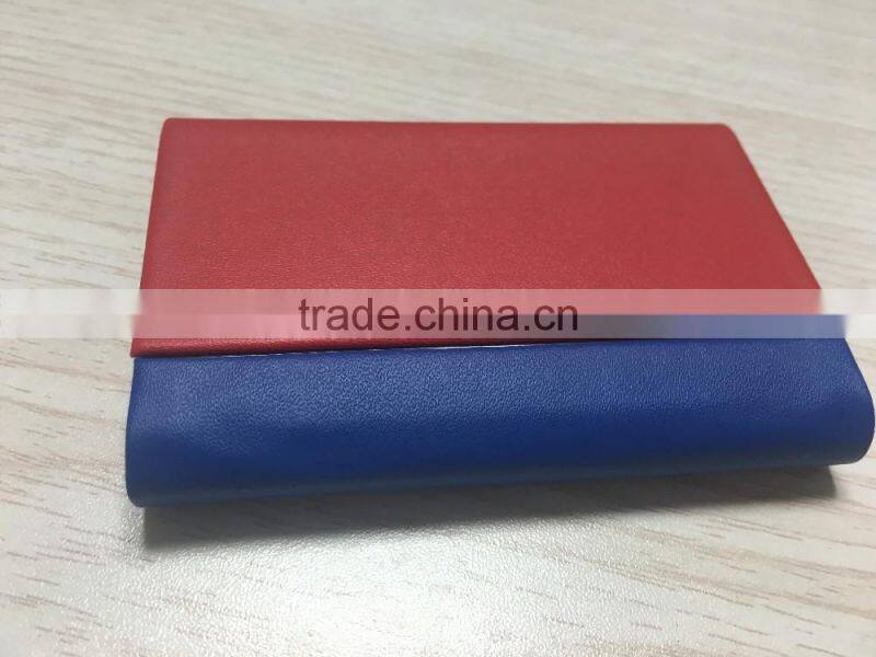 Double sides pu leather&Metal personalized leather business card holder portable business card holder