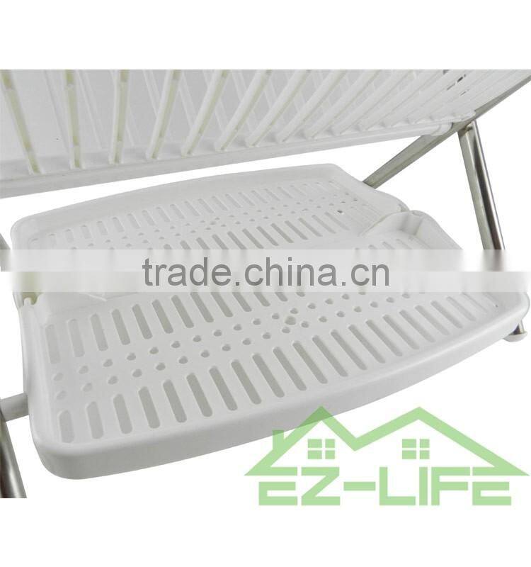 2017 Best foldable stianless steel shape V Kitchen Table storage dish drying rack
