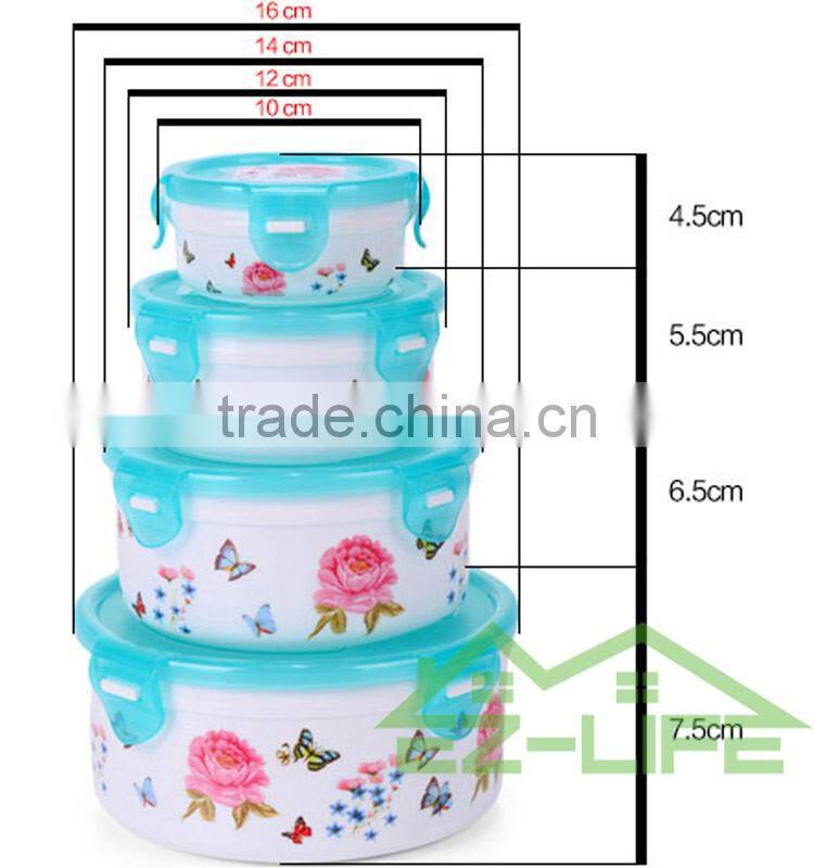 BPA free microwavable refrigerator round plastic food storage container with lids