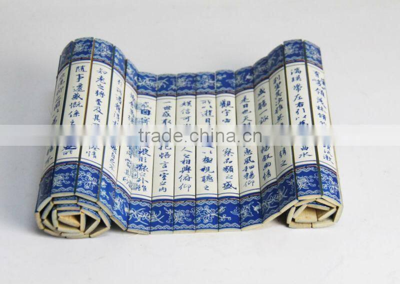 blue and white bamboo slips
