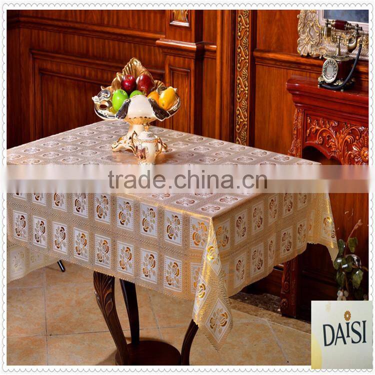 Easy wipe tablecloth lace embossed vinyl tablecloth oilcloth