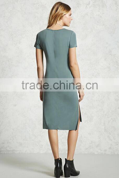 Midi Dresses 2017 Women Summer Sexy Scoop Neck T-Shirt Midi Dress HSd9208