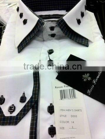 Italian designs shirts Mens fancy designs shirts double contrast collar shirts