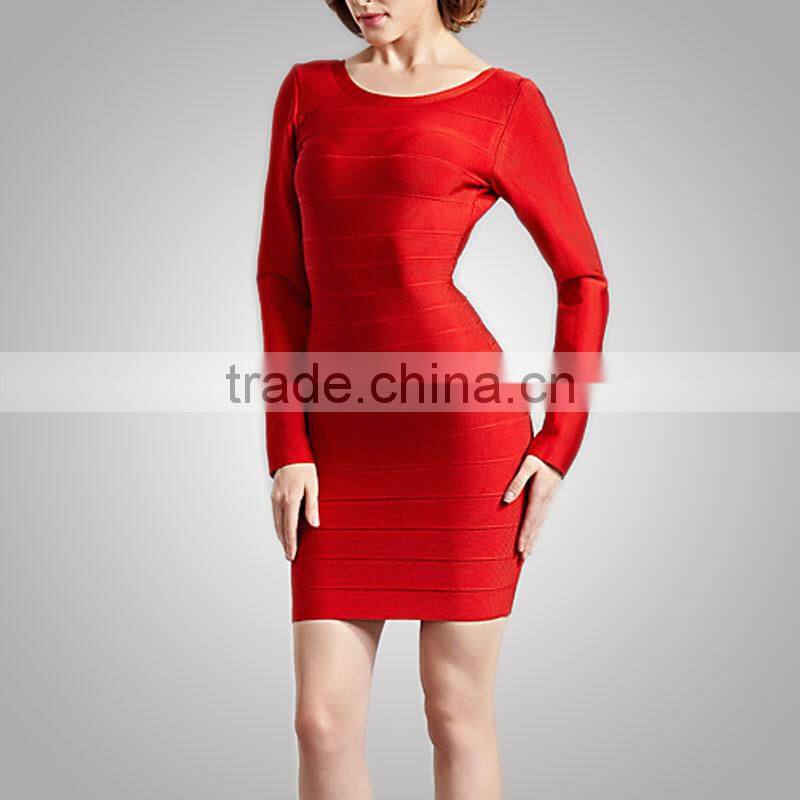 Girls Top Casual Style Office Lady Red Bandage Dress Direct Supplier