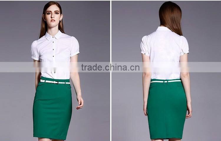 Summer Season Fashion Ladies Short Sleeve Formal Shirt