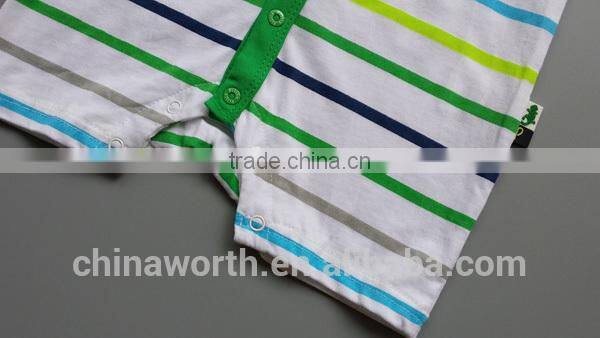 Newest Fashion Strip Coverall Polo Neck Baby Romper for Boys