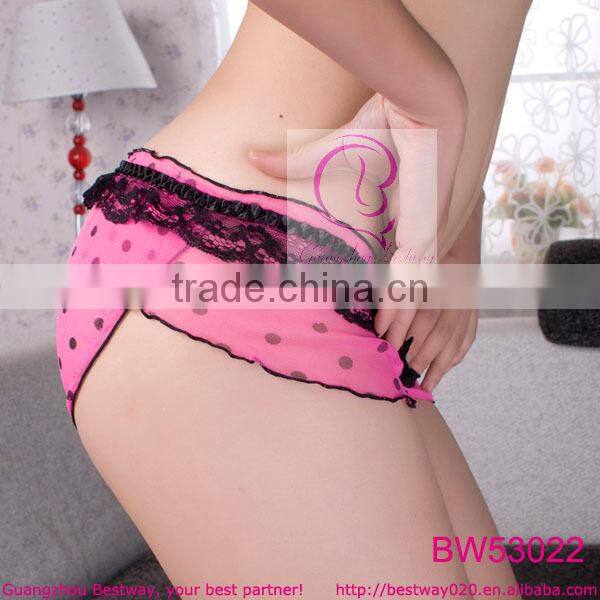Cute pink transparent polka dot panties
