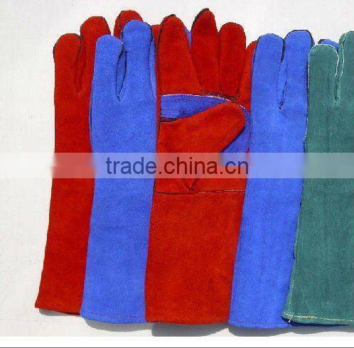 westem cow leather working safety gloves good manufacture