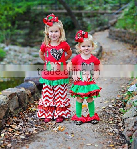 wholesale kids girl knit ruffle shirt and pants for baby girl sets