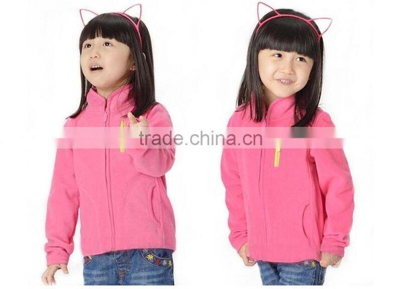 Brand 4-12Y Spring Boys And Girls Cardigan Coat Jacket Kids Pure Color Outfit Kids Clothings Children Polar Fleece Jacket