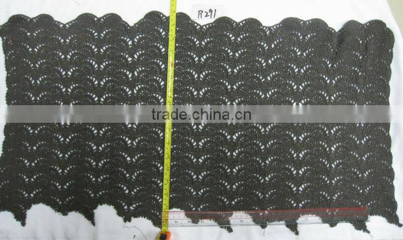 white thick cotton crochet fabric semi-circle pattern