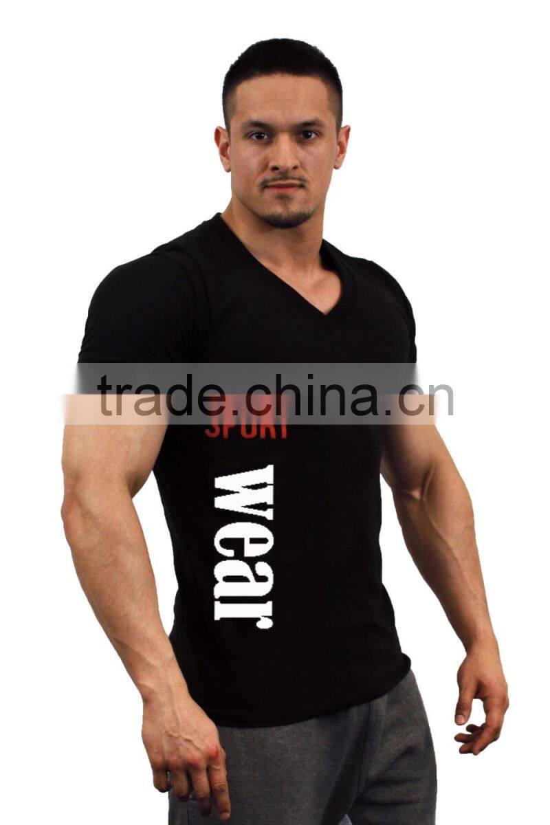 workout t shirt for man,Gym Fitness 95% Cotton 5% Elastane T Shirt