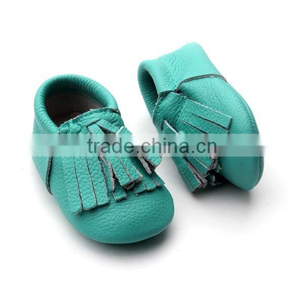 Top selling leather baby shoes soft sole moccasin designer kids shoes