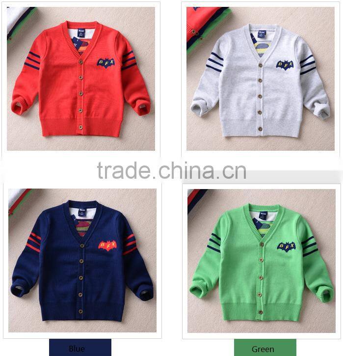 New 2016 Hot Autumn Children Sweater Boys Knitting Cotton Sweater Cardigans